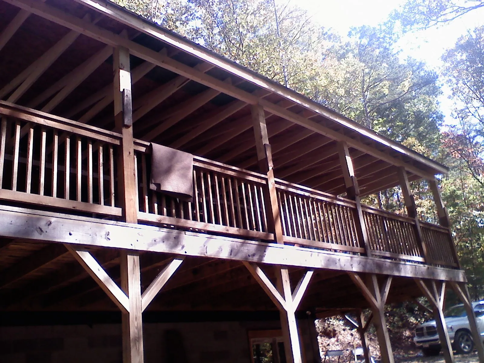 Timber framing under a new elevated porch and deck — Roof Leak Repair in Silver City by Roofing Brothers
